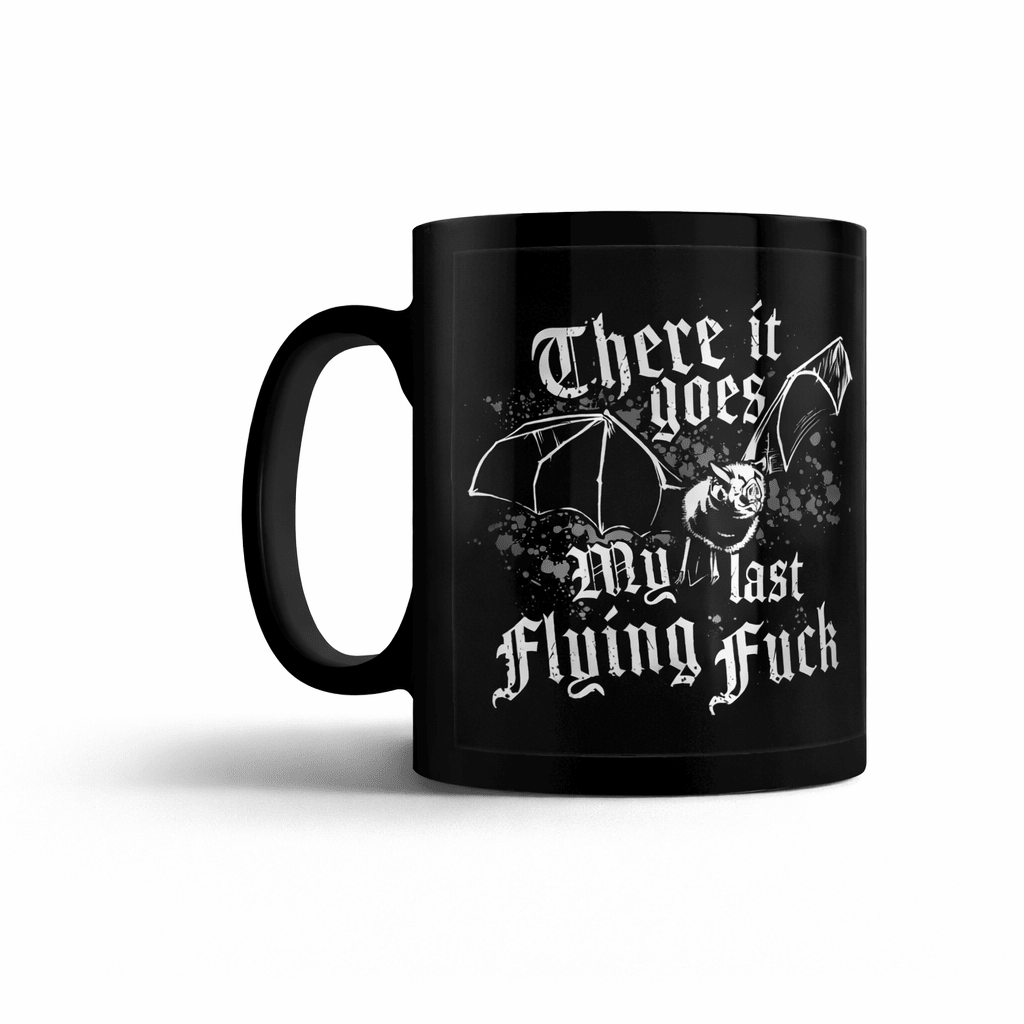 There It Goes My Last Flying F*ck Mug – Funny Gothic Bat Coffee Cup Dark Humour Gift - Rockinredfox