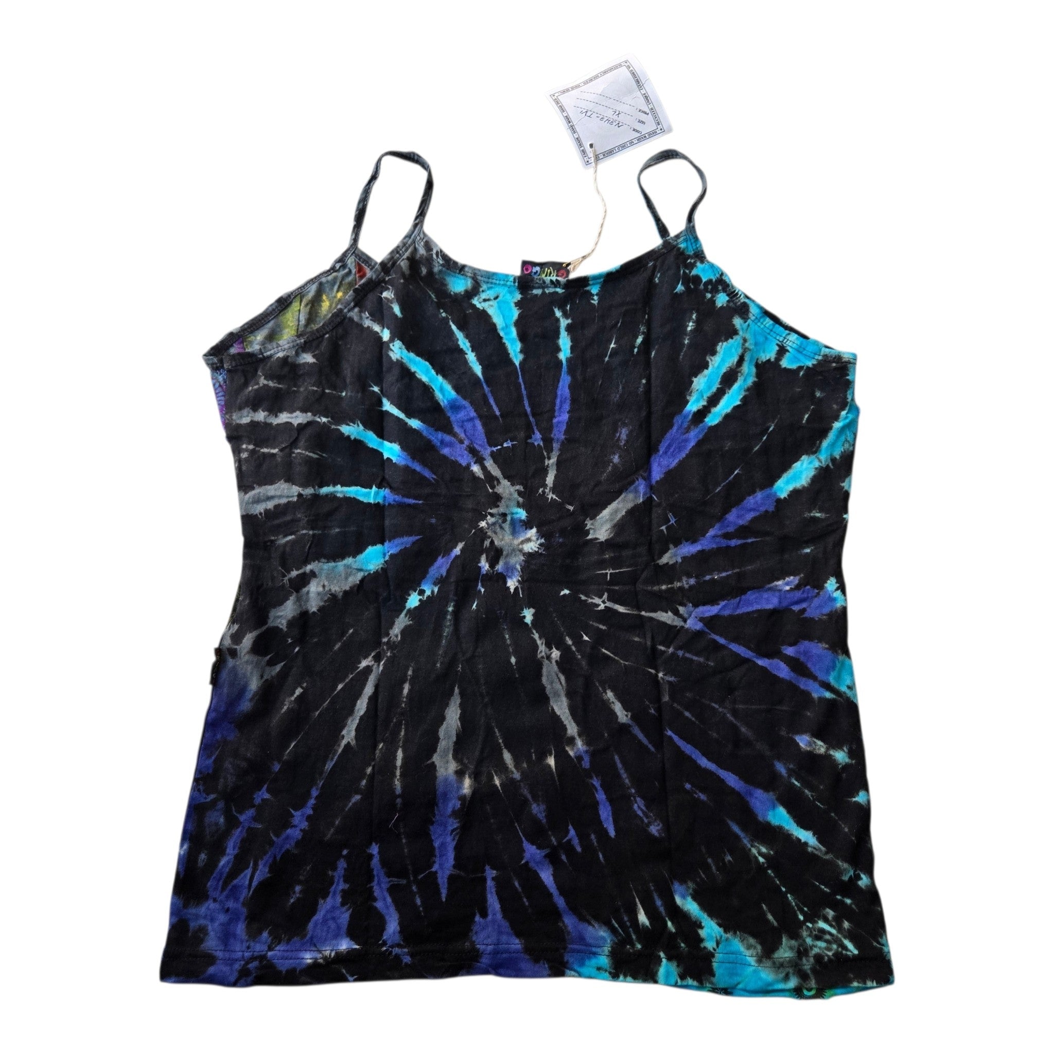 Tie Dye Strappy Vest Multicolour Cotton - Rockinredfox