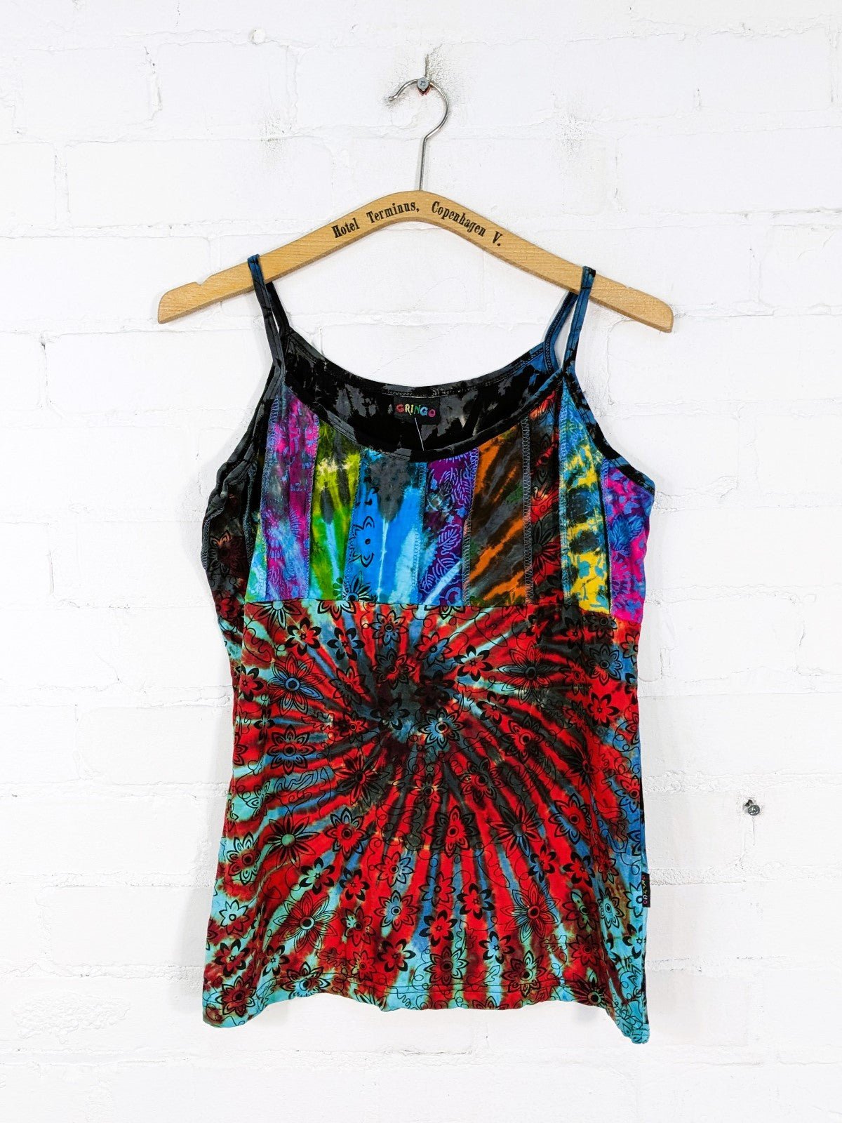 Tie Dye Strappy Vest Multicolour Cotton - Rockinredfox