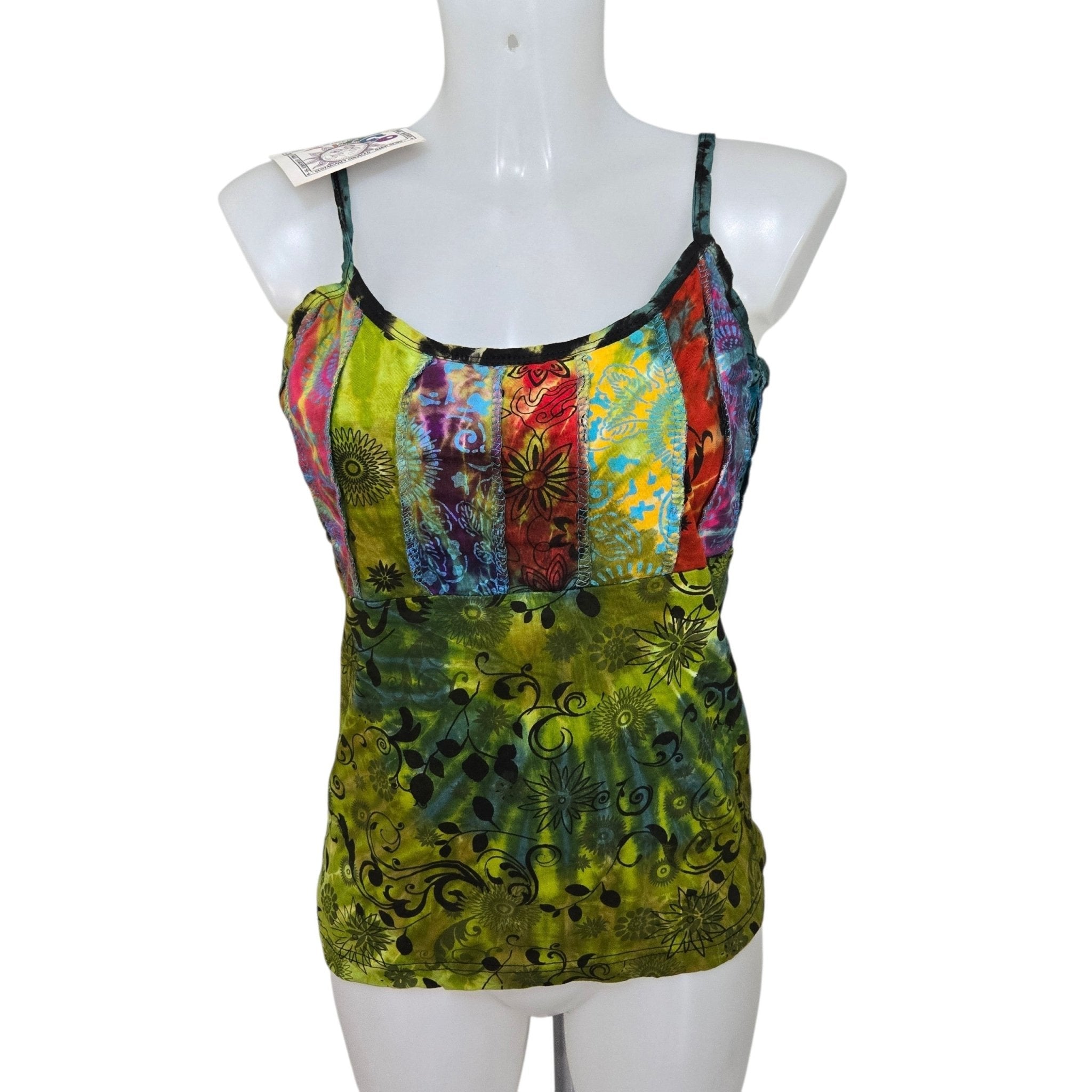 Tie Dye Strappy Vest Multicolour Cotton - Rockinredfox