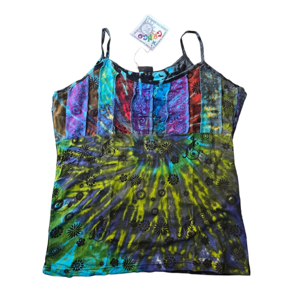 Tie Dye Strappy Vest Multicolour Cotton - Rockinredfox