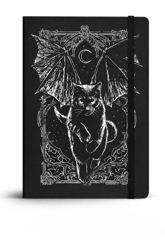 Tressym Winged Cat Notebook – Gothic A5 Witchy Journal - Rockinredfox