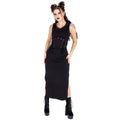 Vixxsin Cora Dress Black Gothic Hooded Bodycon Dress Lace Up Alternative Maxi Dress - Rockinredfox