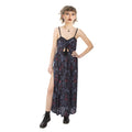Vixxsin Graveyard Bloom Dress Black Gothic Rose Print Maxi Dress Alternative Dark Floral - Rockinredfox