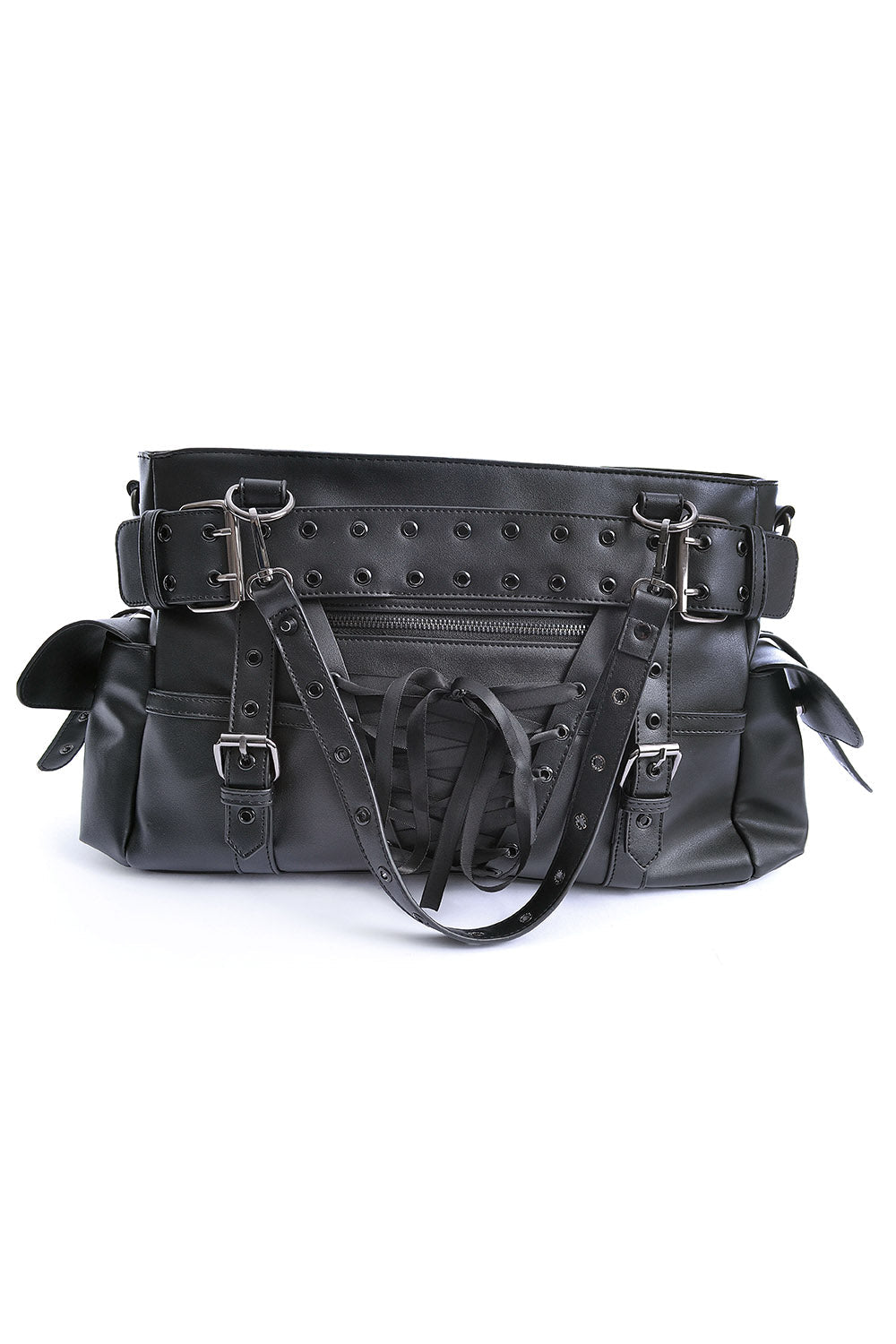 Vixxsin Hostile Black Gothic Buckle Detail Shoulder Bag - Rockinredfox