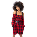 Vixxsin Labyrinth Dress Red Tartan Gothic Punk Off Shoulder Strap Dress Alternative - Rockinredfox