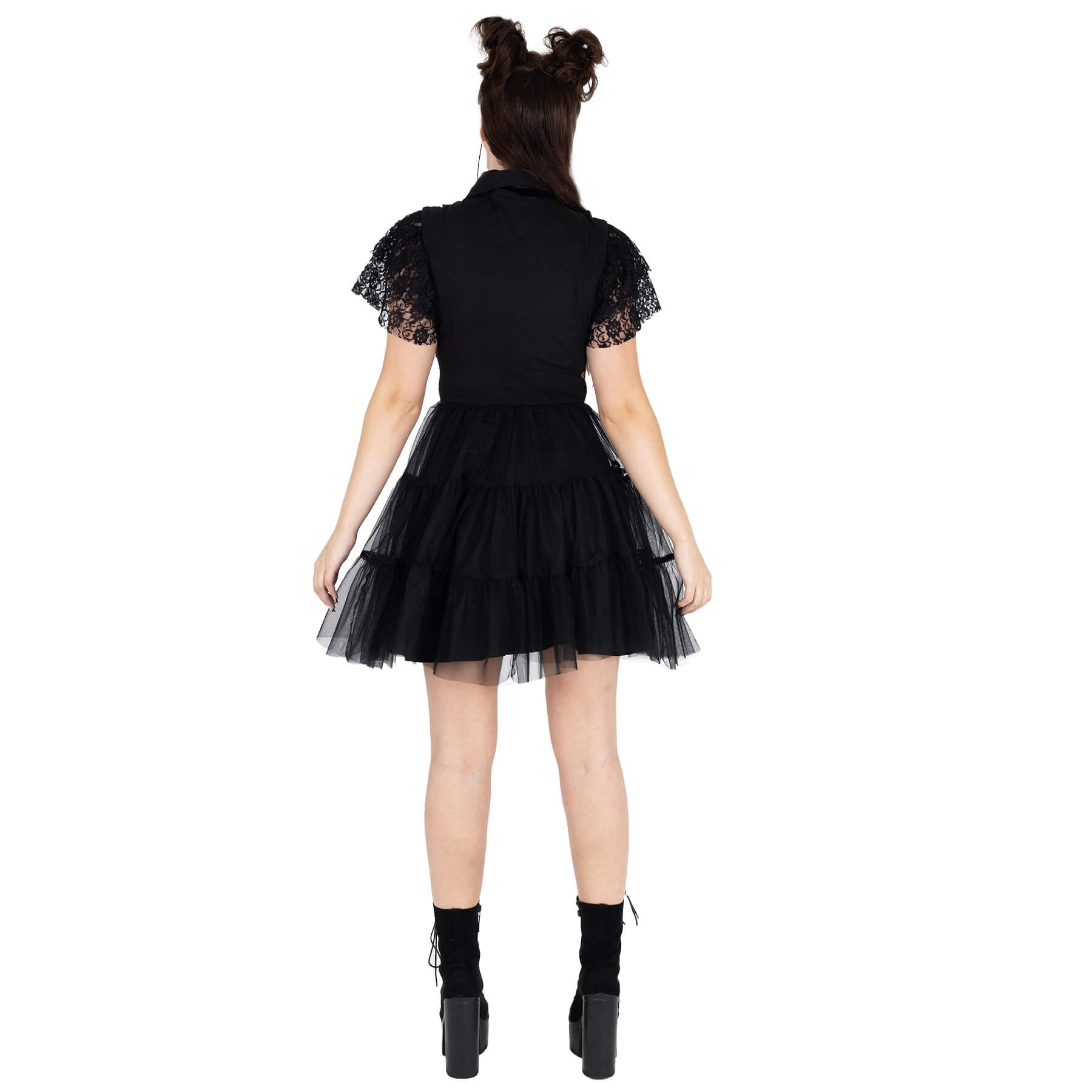 Vixxsin Nevermore Dress – Black Gothic Lace Collar Dress | Alternative Wednesday Style Dress - Rockinredfox