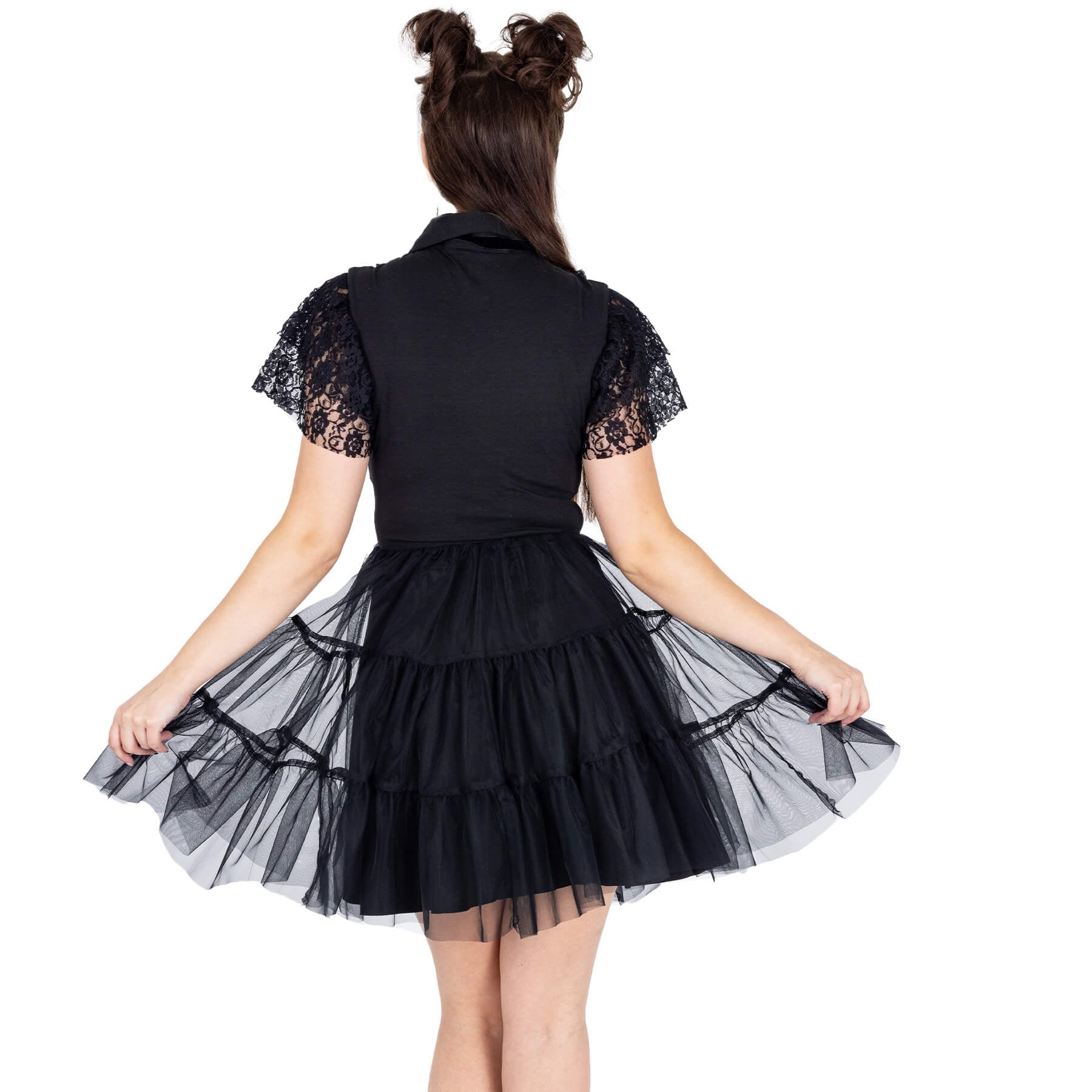 Vixxsin Nevermore Dress – Black Gothic Lace Collar Dress | Alternative Wednesday Style Dress - Rockinredfox