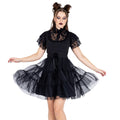 Vixxsin Nevermore Dress – Black Gothic Lace Collar Dress | Alternative Wednesday Style Dress - Rockinredfox