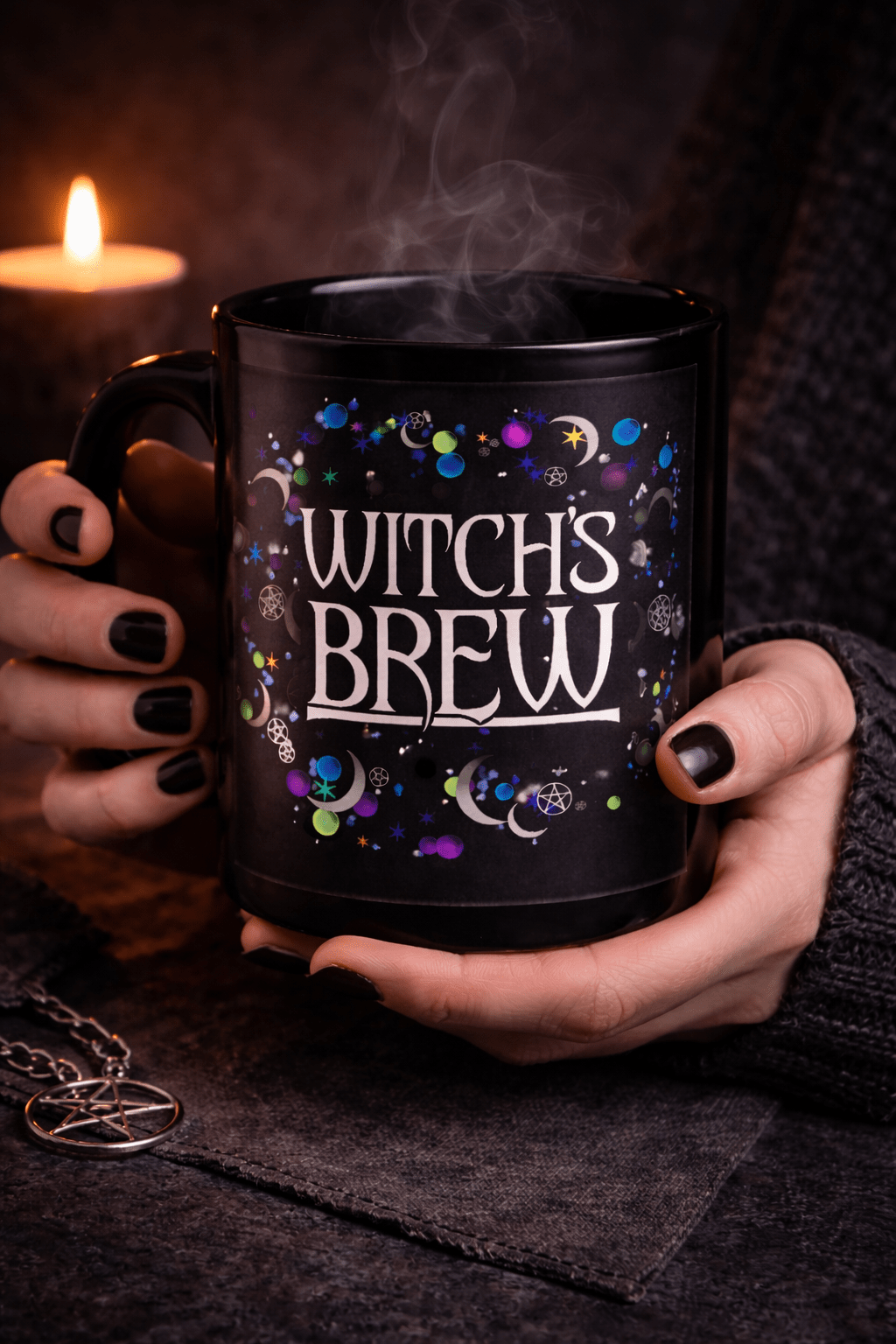 Witch’s Brew Mug Gothic Black Coffee Cup Witchy Ceramic Gift - Rockinredfox