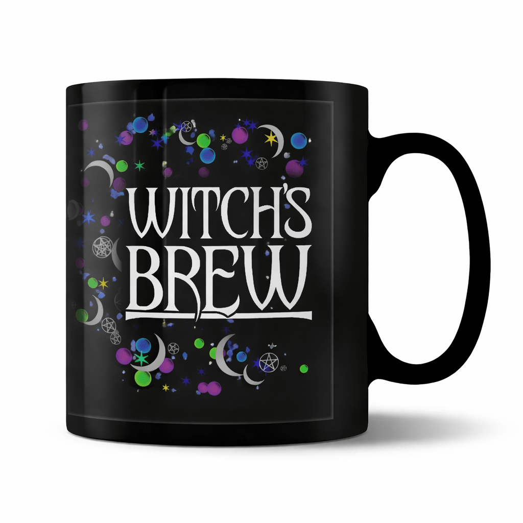 Witch’s Brew Mug Gothic Black Coffee Cup Witchy Ceramic Gift - Rockinredfox
