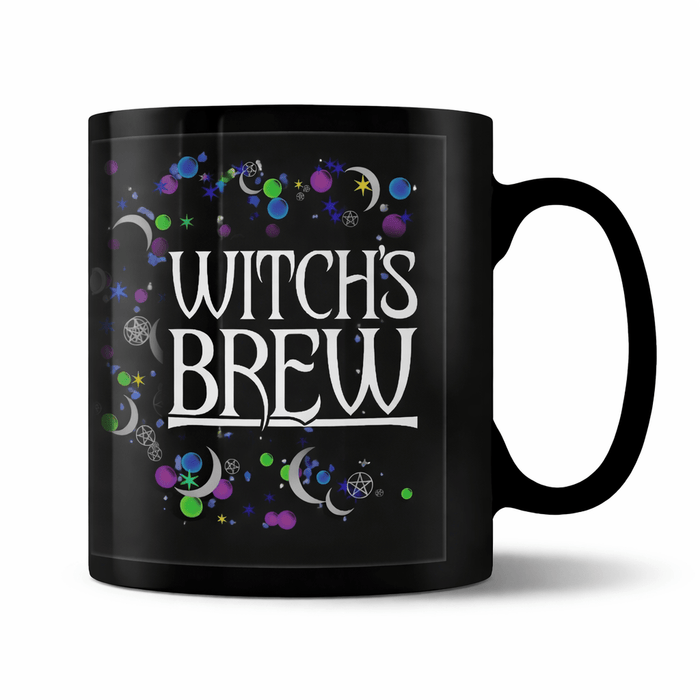 Witch’s Brew Mug Gothic Black Coffee Cup Witchy Ceramic Gift - Rockinredfox