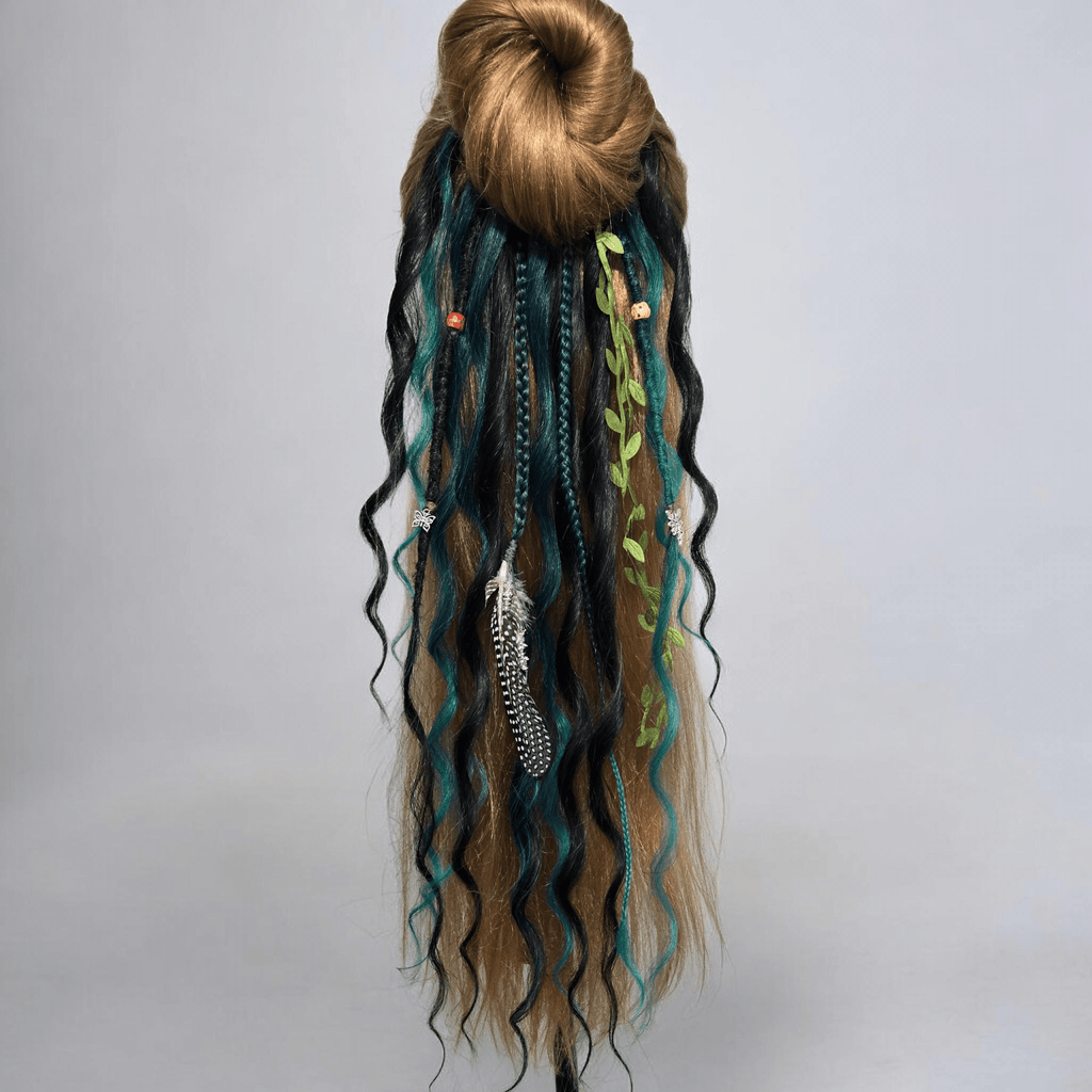 Woodland Wavy Dread Bobble 24 Inch Synthetic Hair Tie - Rockinredfox