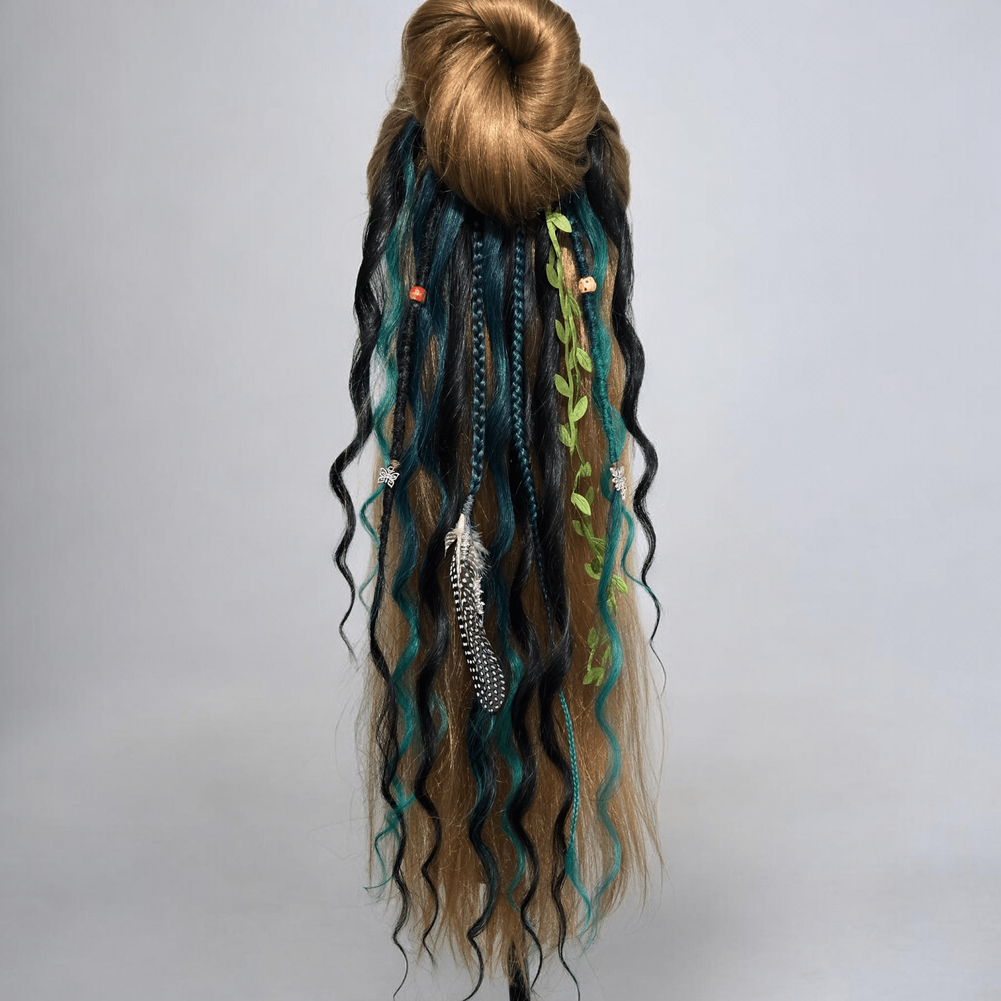Woodland Wavy Dread Bobble 24 Inch Synthetic Hair Tie - Rockinredfox